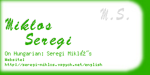 miklos seregi business card